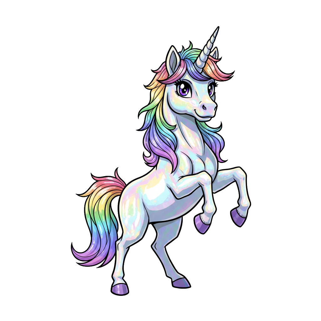 Iridescent rainbow unicorn — Holographic